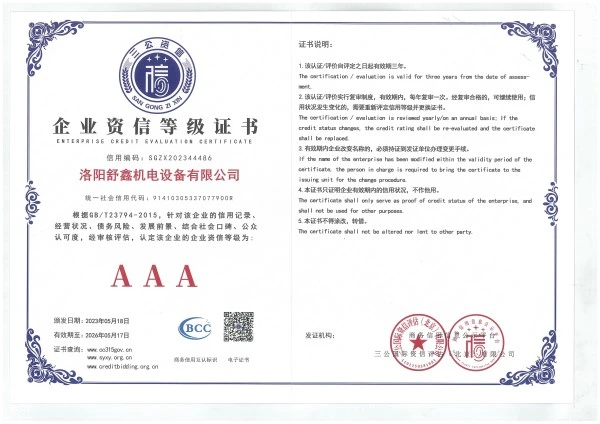Enterprise Credit Rating Certificate-1
