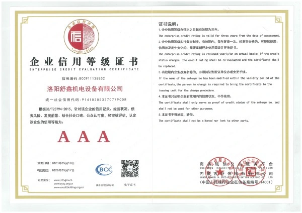 Enterprise Credit Rating Certificate